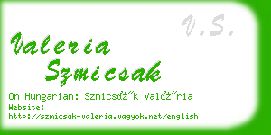 valeria szmicsak business card